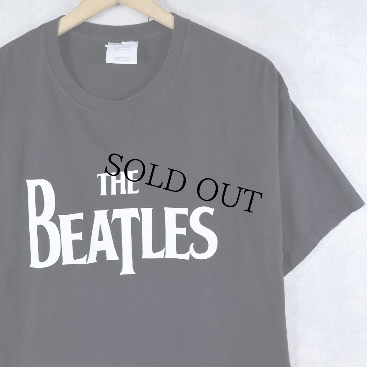 画像1: THE BEATLES ロックバンド ロゴプリントTシャツ BLACK L (1)