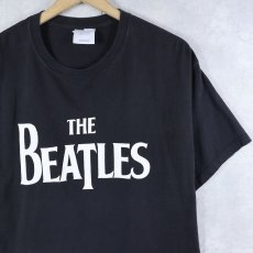 画像1: THE BEATLES ロックバンド ロゴプリントTシャツ BLACK L (1)