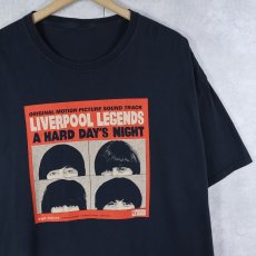 画像1: THE BEATLES "A HARD DAY'S NIGHT" ロックバンドプリントTシャツ BLACK (1)