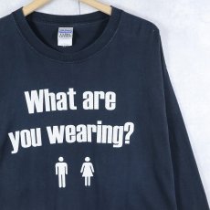 画像1: "What are you wearing?" ピクトグラムプリントロンT L (1)