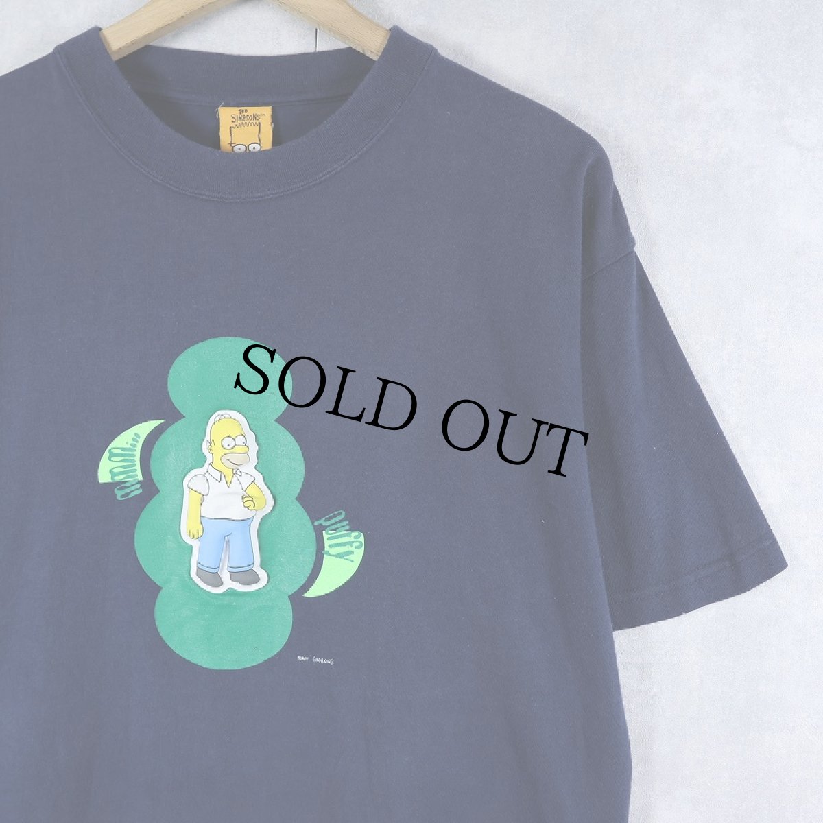 画像1: 2000's THE SIMPSONS "HOMER SIMPSON" ギミックプリントTシャツ NAVY L (1)