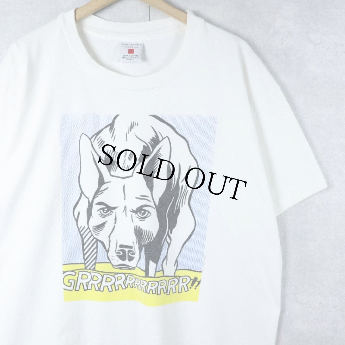 画像1: 90's Roy Lichtenstein USA製 "GRRRRRRRRRRRR!!" アートプリントTシャツ XL (1)