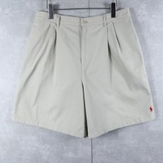 画像1: 90's POLO SPORT Ralph Lauren 2タック コットンチノショーツ W33 (1)