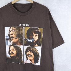 画像1: 2000's THE BEATLES "LET IT BE" ロックバンドプリントTシャツ BROWN (1)