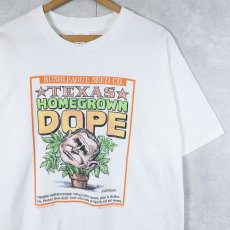 画像1: 2000's George Bush USA製 "HOMEGROWN DOPE" 元大統領 風刺画プリントTシャツ L (1)