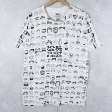 画像1: 90's GAY M. Zurich USA製 "182 Ways to Get a Head" 総柄 イラストプリントTシャツ M (1)