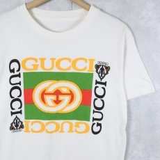 画像1: 80〜90's ブート GUCCI ロゴプリントTシャツ (1)