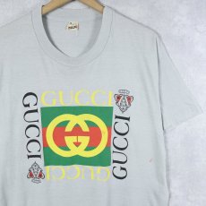 画像1: 80〜90's ブート GUCCI USA製 ロゴプリントTシャツ XL  (1)