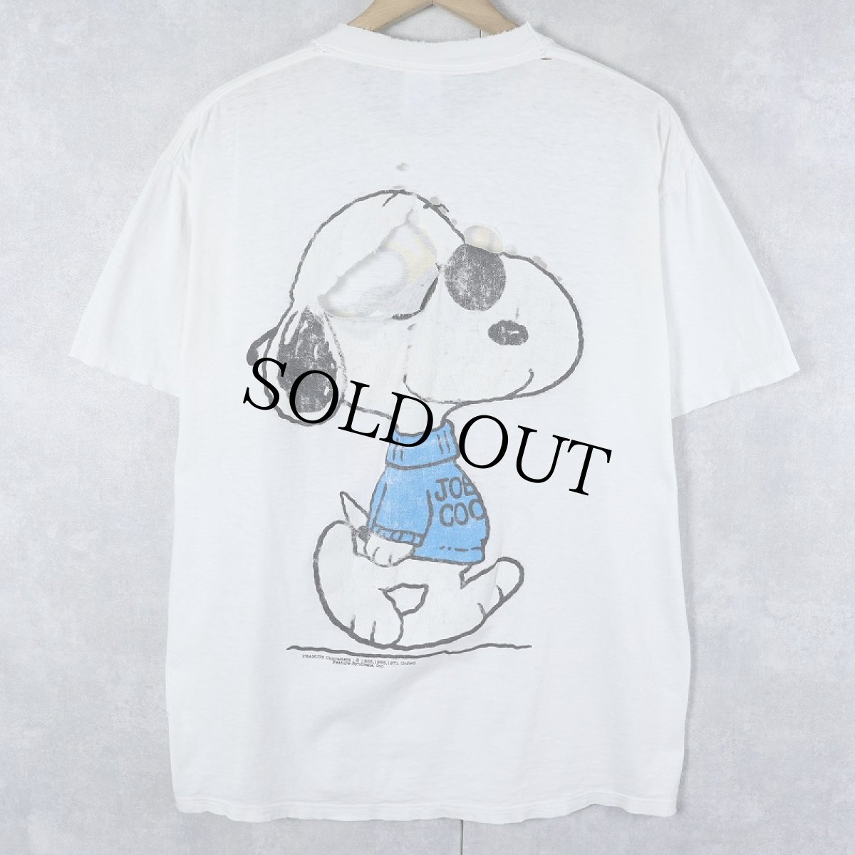 画像2: 90's PEANUTS USA製 "JOE COOL" キャラクターパロディプリントTシャツ L (2)
