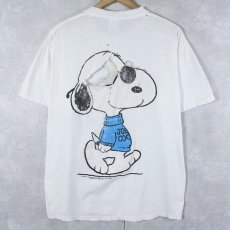 画像2: 90's PEANUTS USA製 "JOE COOL" キャラクターパロディプリントTシャツ L (2)