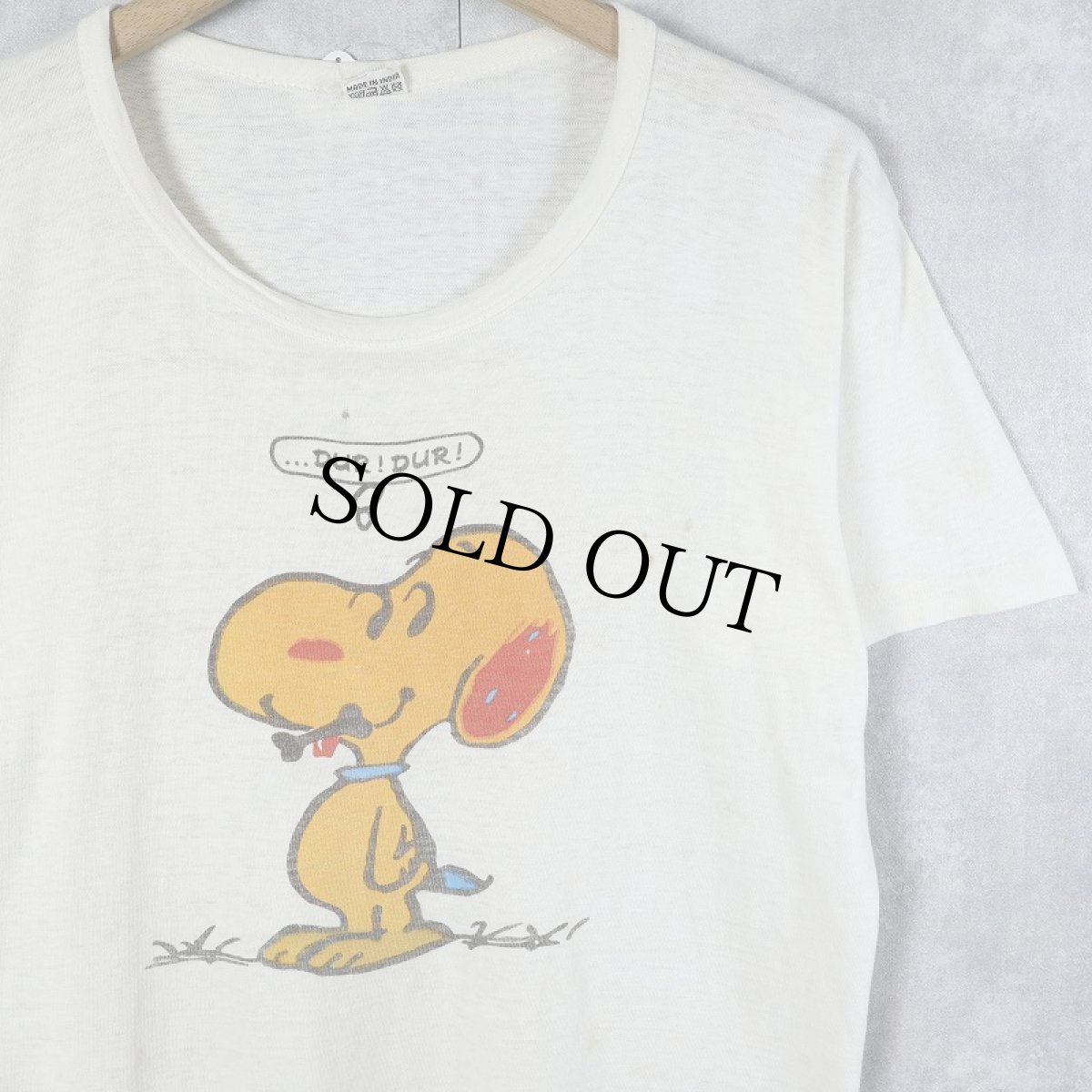 画像1: 〜80's SNOOPY "...DUR! DUR!" キャラクタープリントTシャツ L (1)