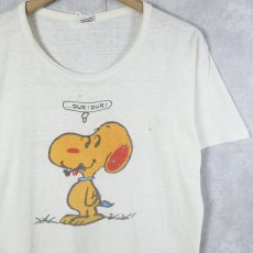画像1: 〜80's SNOOPY "...DUR! DUR!" キャラクタープリントTシャツ L (1)