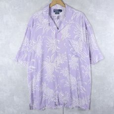 画像1: POLO Ralph Lauren "CLAYTON" パイナップル柄 レーヨンハワイアンシャツ L (1)