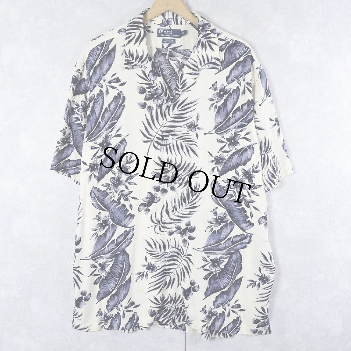 画像1: POLO Ralph Lauren "CLAYTON" 総柄 ビスコースハワイアンシャツ L (1)