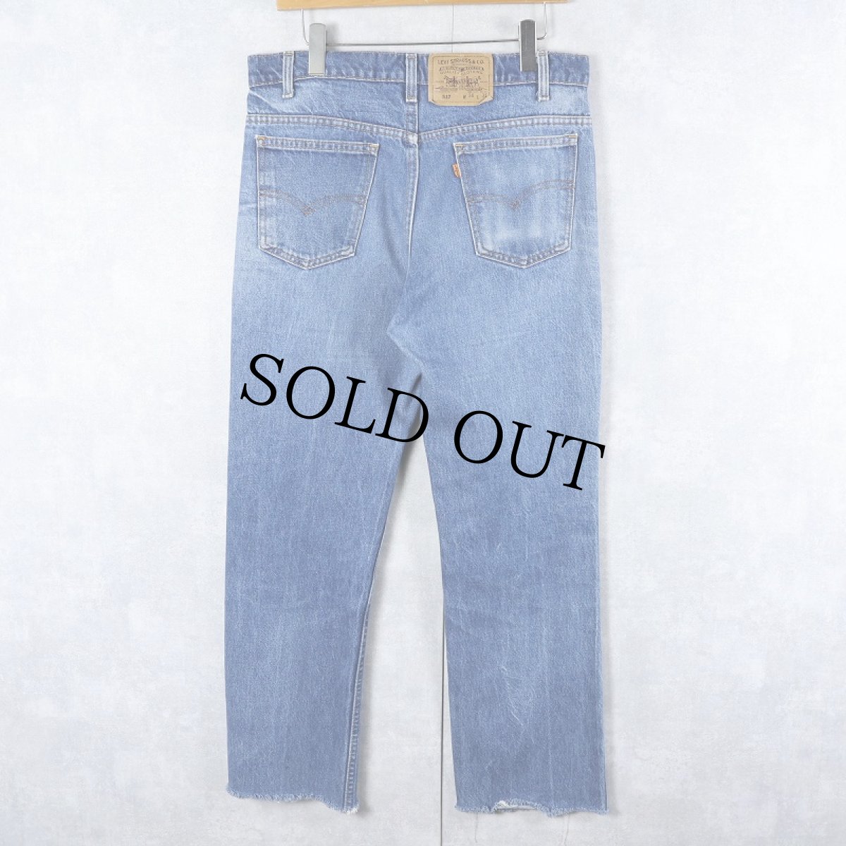 画像2: 90's Levi's 517 USA製 オレンジタブ カットオフデニムパンツ W34 (2)