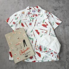 画像1: 50〜60’s “Chefmaster” Barbecue Pattern コットンオープンカラーシャツ / シェフハット 16 1/2 箱付きDEAD STOCK L (1)