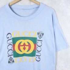 画像1: 80〜90's ブート GUCCI ロゴプリントTシャツ (1)