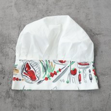 画像3: 50〜60’s “Chefmaster” Barbecue Pattern コットンオープンカラーシャツ / シェフハット 16 1/2 箱付きDEAD STOCK L (3)