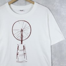 画像1: 2000's Marcel Duchamp "Bicycle Wheel" アートプリントTシャツ  (1)