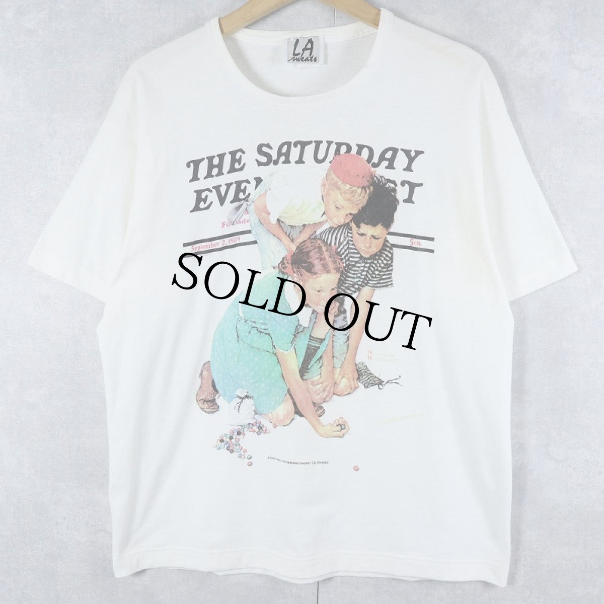 画像1: 90's Norman Rockwell USA製 "The Saturday Evening Post" アートプリントTシャツ XL (1)