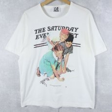 画像1: 90's Norman Rockwell USA製 "The Saturday Evening Post" アートプリントTシャツ XL (1)