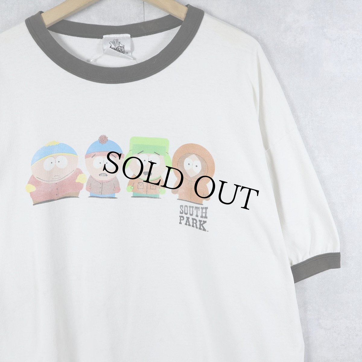 画像1: 【SALE】 2000's SOUTH PARK キャラクタープリント リンガーTシャツ 2X (1)
