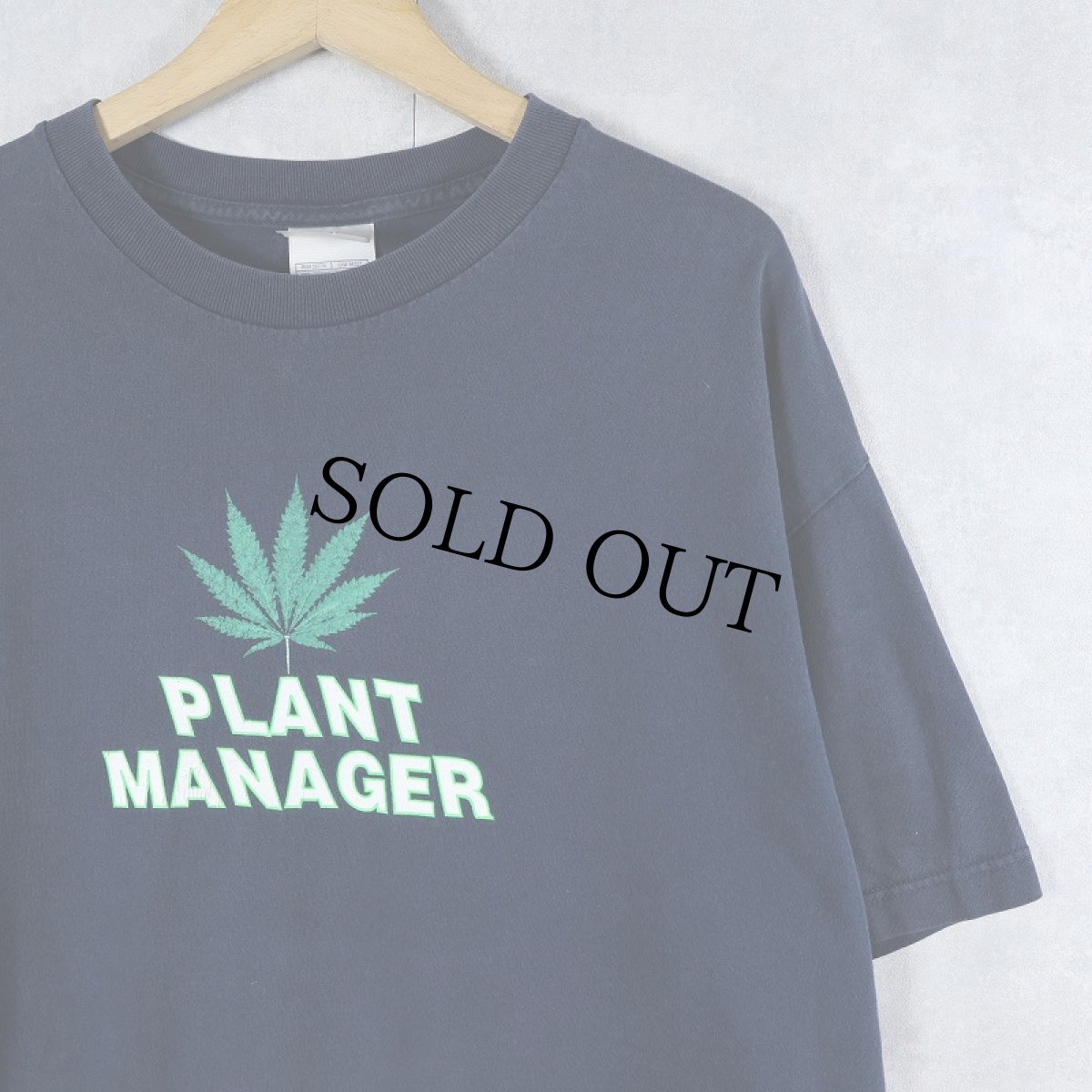 画像1: "PLANT MANAGER" ガンジャプリントTシャツ NAVY XL (1)