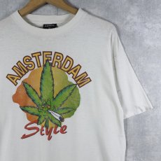 画像1: "AMSTERDAM STYLE" ガンジャプリントTシャツ M (1)