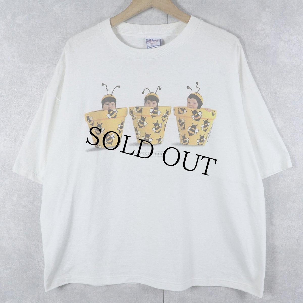 画像1: 【SALE】 90's ANNE GEDDES 赤ちゃんフォトアートプリントTシャツ XL (1)