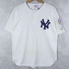 画像1: 90's USA製 MLB NEW YORK YANKEES ヘンリーネックTシャツ L (1)