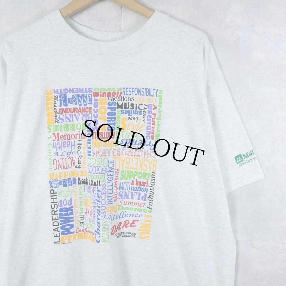 画像1: 2000's Jack Nadel "D.A.R.E." 薬物乱用防止団体プリントTシャツ XL (1)