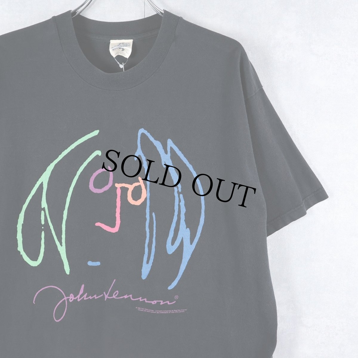 画像1: 90's John Lennon USA製 ミュージシャンプリントTシャツ XL (1)