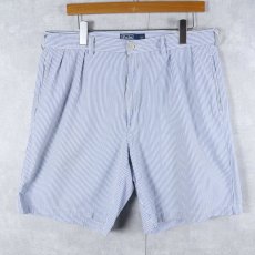 画像1: POLO Ralph Lauren "TYLER SHORT" ストライプ柄 2タック シアサッカーショーツ W35 (1)