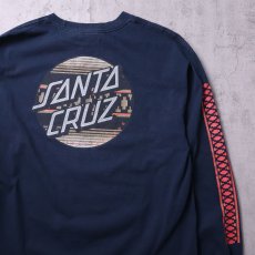 画像2: SANTA CRUZ ロゴプリントロンT NAVY M (2)