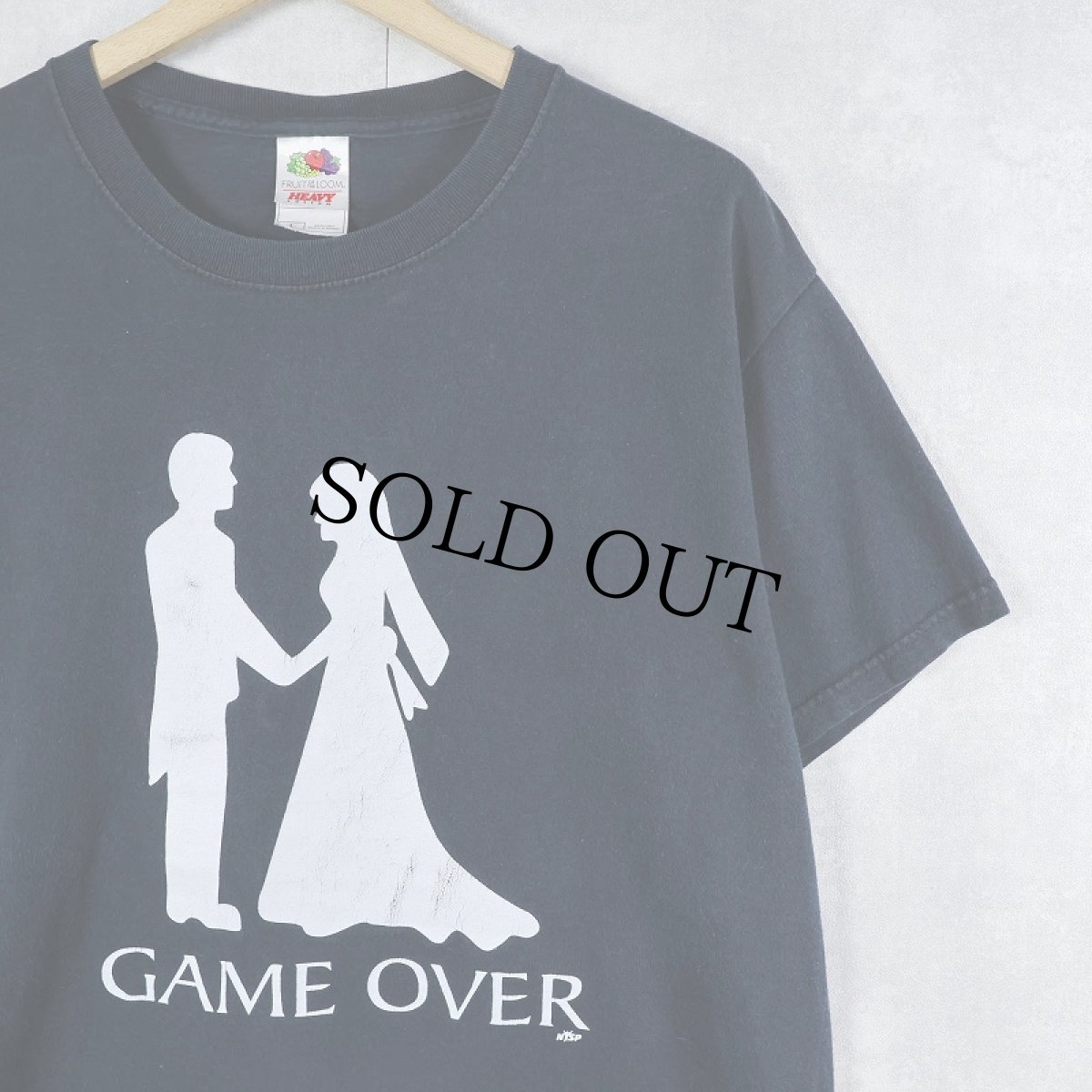 画像1: "GAME OVER" ジョークプリントTシャツ BLACK L (1)