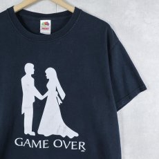 画像1: "GAME OVER" ジョークプリントTシャツ BLACK L (1)