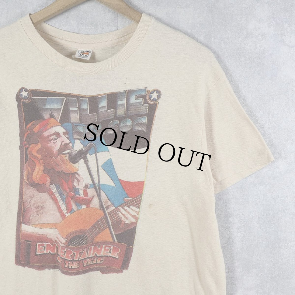 画像1: 80's USA製 Willie Nelson "Entertainer of the Year" シンガーソングライター プリントTシャツ L (1)