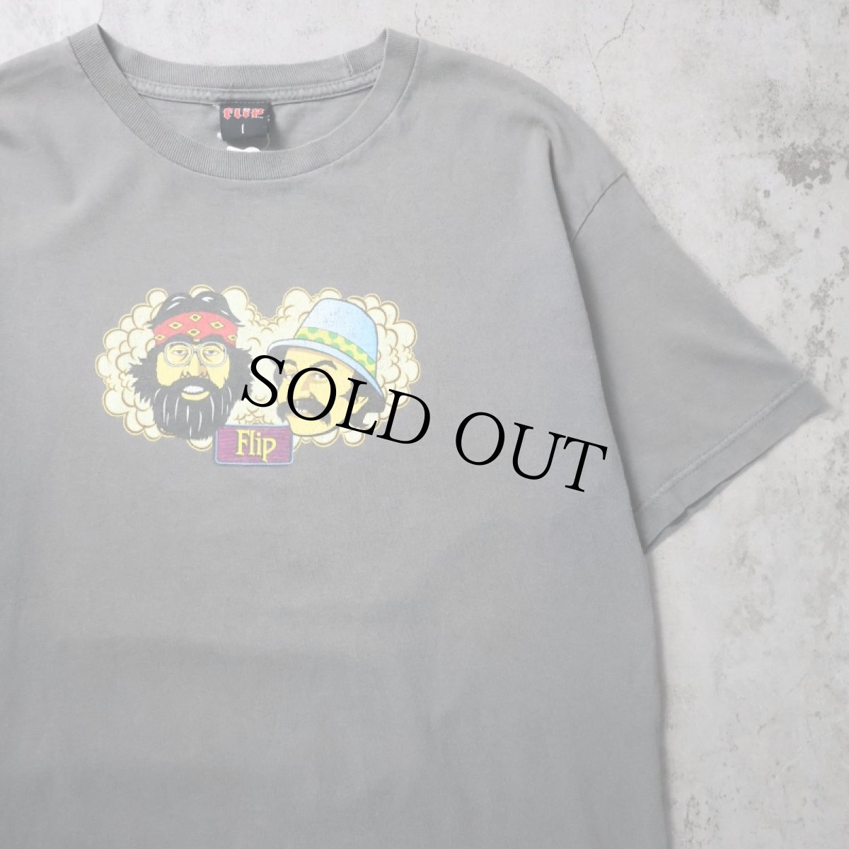 画像1: 90's〜 Flip Skateboards USA製 "Cheech & Chong" コメディアン・デュオプリントTシャツ L (1)