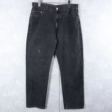 画像1: 2000's Levi's 505 USA製 サルファブラックデニムパンツ W35 (1)