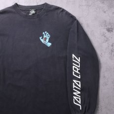 画像1: SANTA CRUZ "SCREAMING HAND" ロゴプリントロンT BLACK (1)