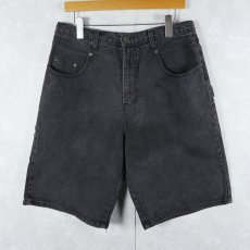 画像1: 90's GUESS USA製 ブラックデニムショーツ W33 (1)