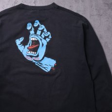 画像2: SANTA CRUZ "SCREAMING HAND" ロゴプリントロンT BLACK (2)