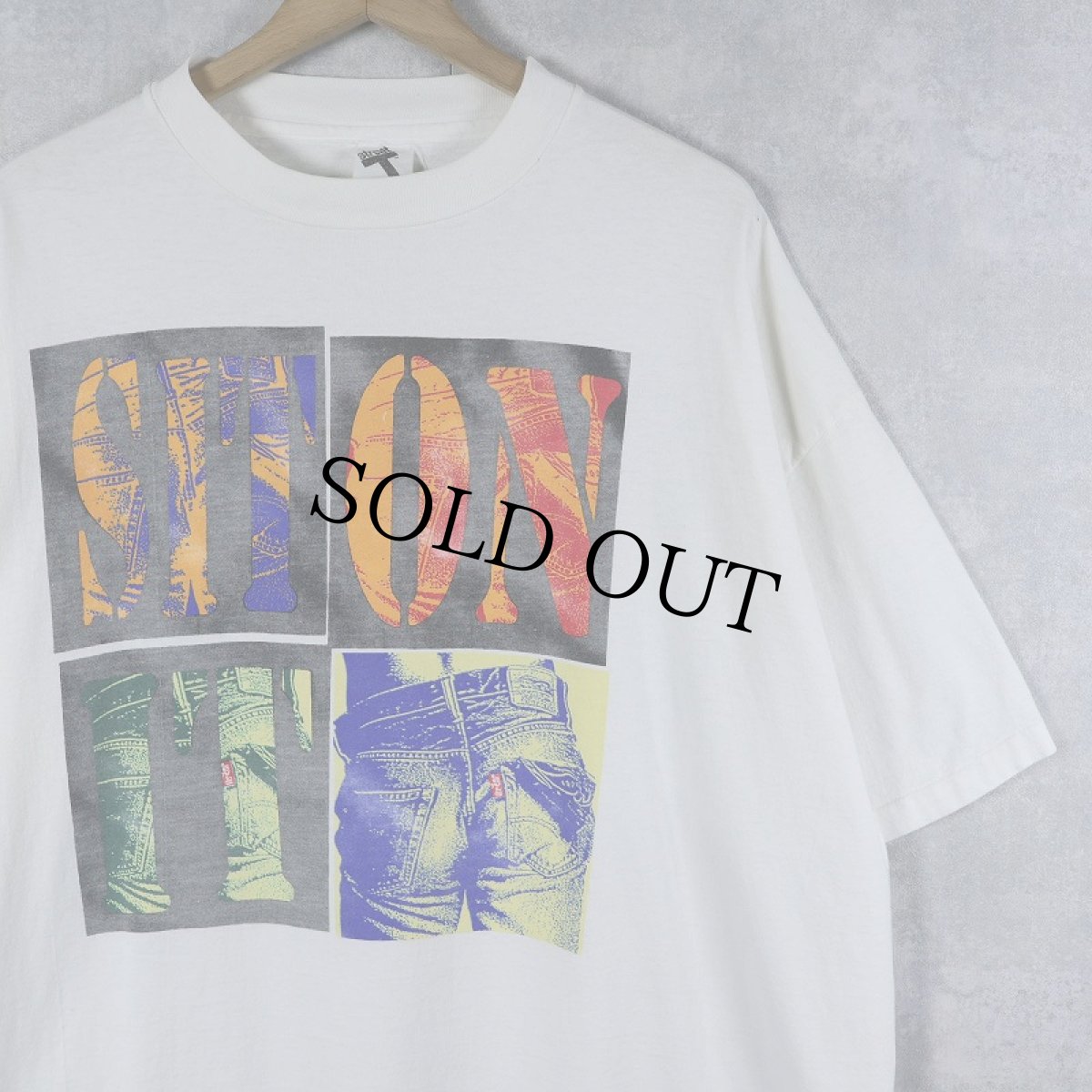 画像1: 90's Levi's USA製 "SIT ON IT" プリントTシャツ XL (1)