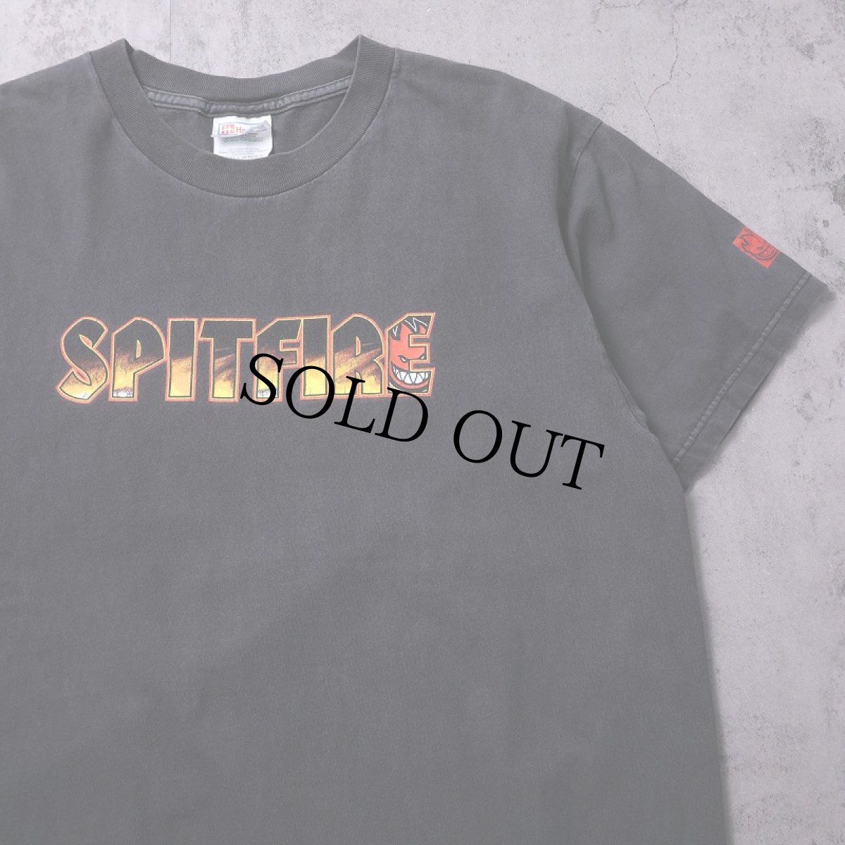 画像1: 90's〜 SPITFIRE WHEELS ロゴプリントTシャツ BLACK L (1)
