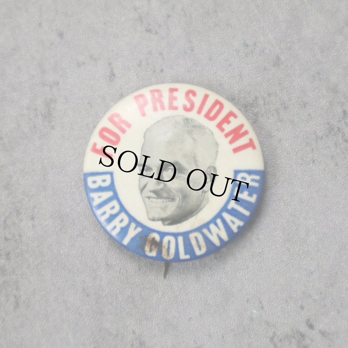 画像1: VINTAGE "FOR PRESIDENT BARRY GOLDWATER" 政治家 缶バッジ (1)