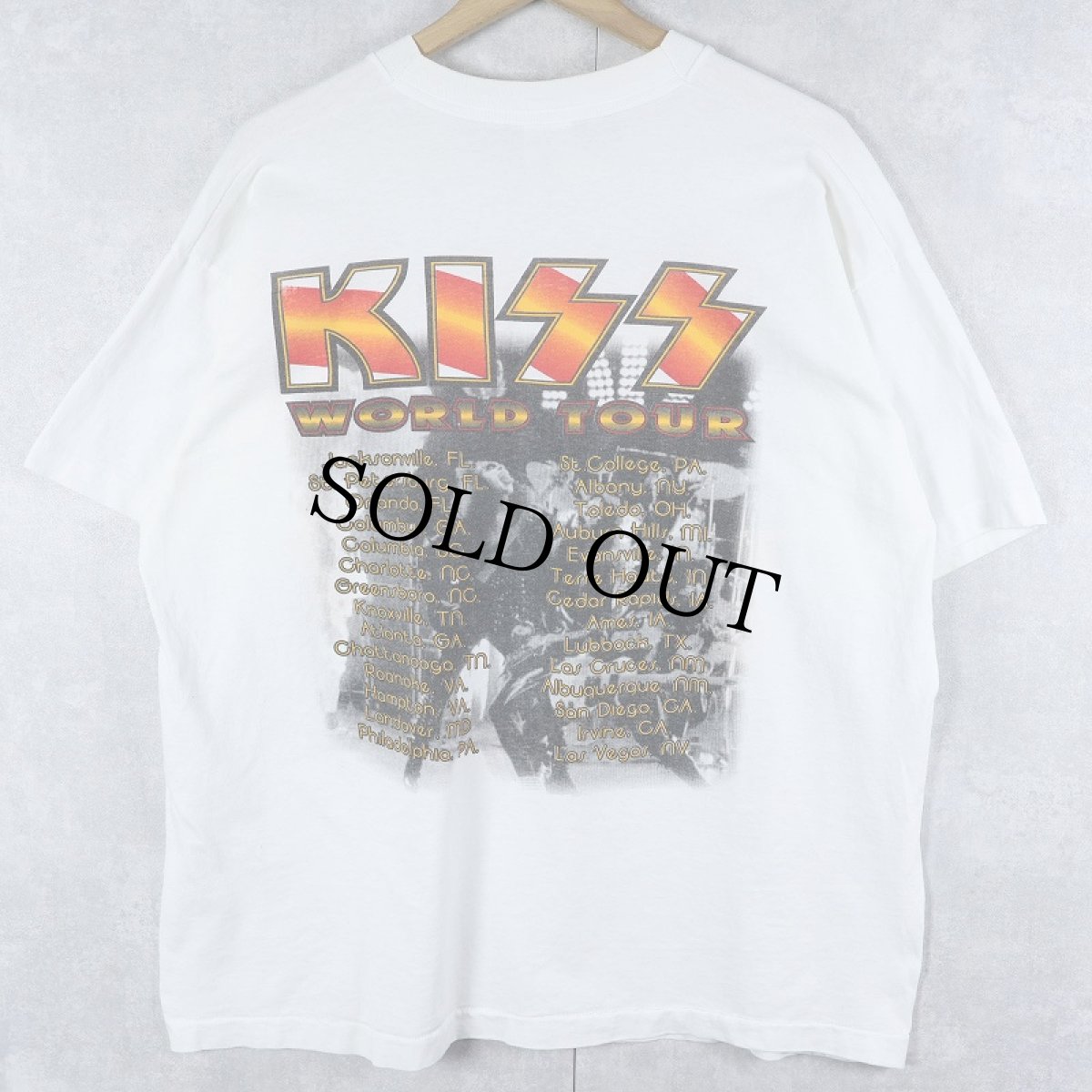 画像2: 90's KISS USA製 ヘヴィメタルバンド ツアープリントTシャツ XL (2)