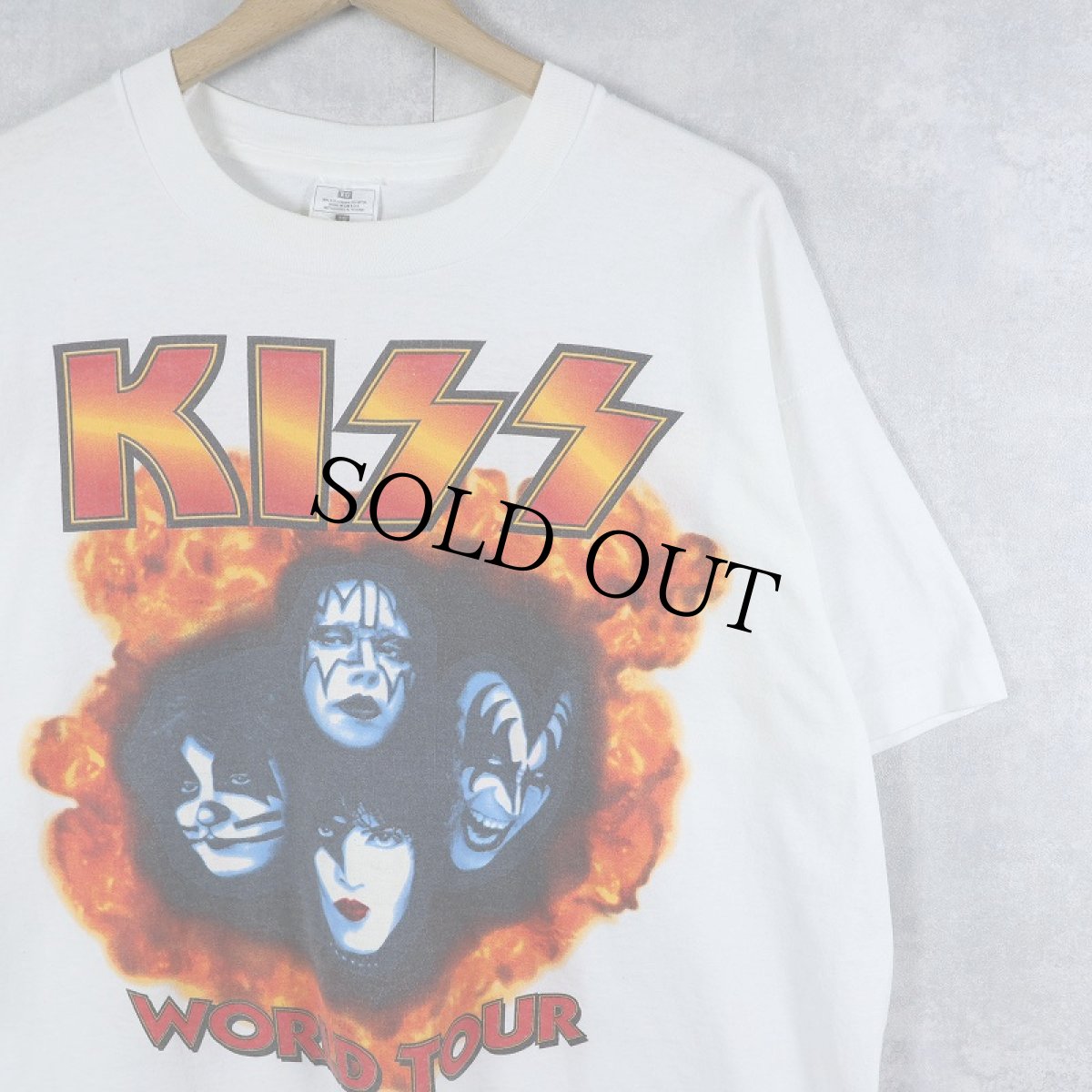 画像1: 90's KISS USA製 ヘヴィメタルバンド ツアープリントTシャツ XL (1)