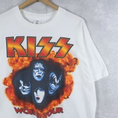 画像1: 90's KISS USA製 ヘヴィメタルバンド ツアープリントTシャツ XL (1)