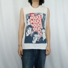 画像2: 80〜90's THE POLICE ロックバンド カットオフスリーブTシャツ M (2)