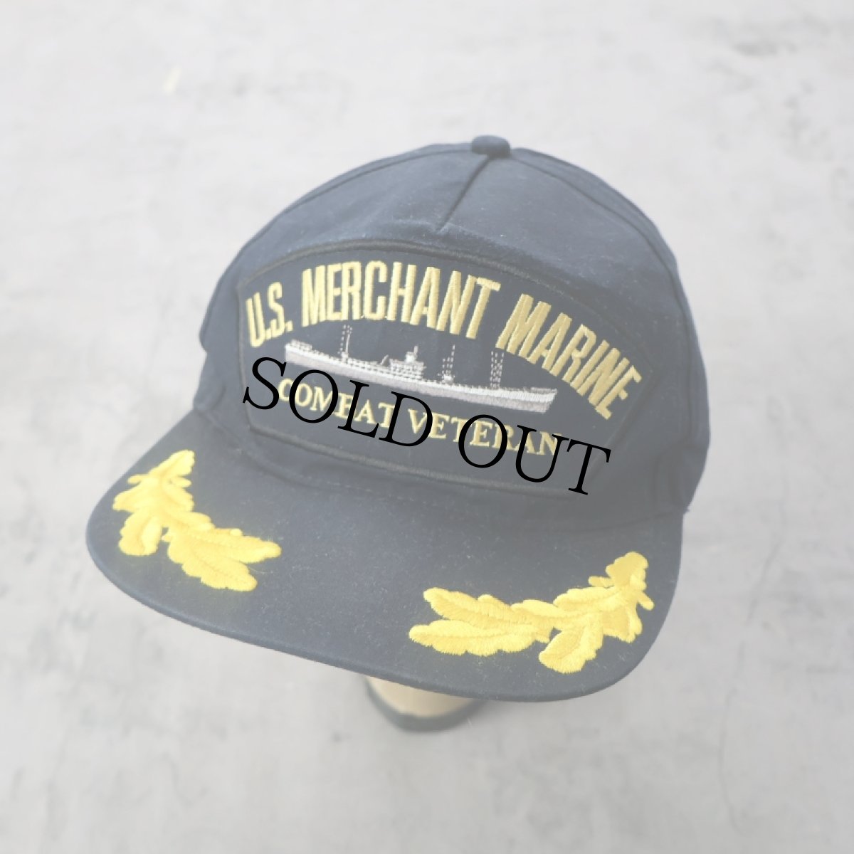 画像1: "U.S. Merchant Marine" 刺繍入り スナップバック コットンキャップ (1)